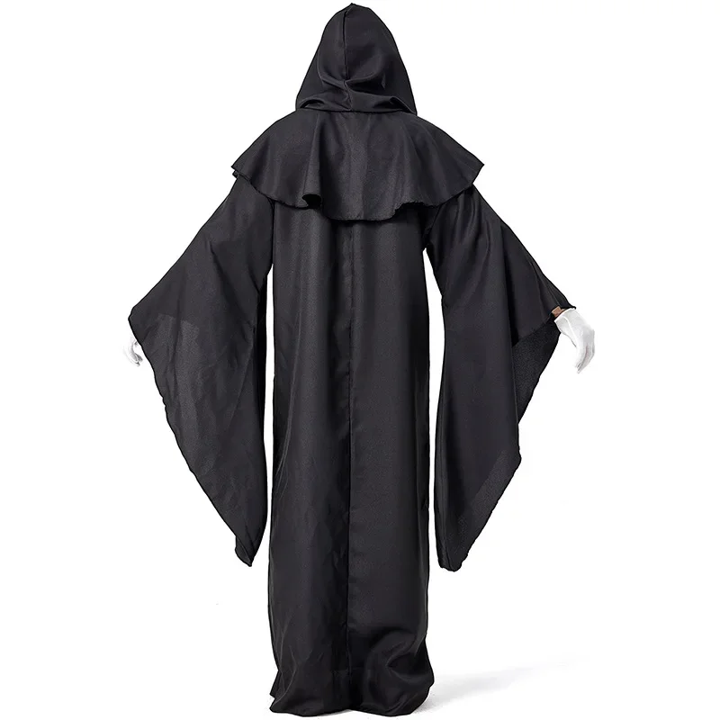 New Black Robe Demon Costume Cosplay Men Costume di Halloween per Adult Carnival Party Devil Suit