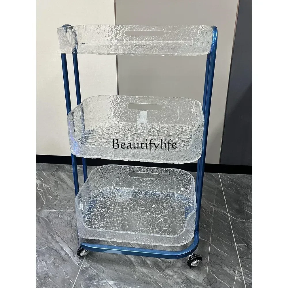 

Acrylic Transparent Stroller High-End Hairdressing Beauty Salon Multi-Functional Light Luxury Tool Car