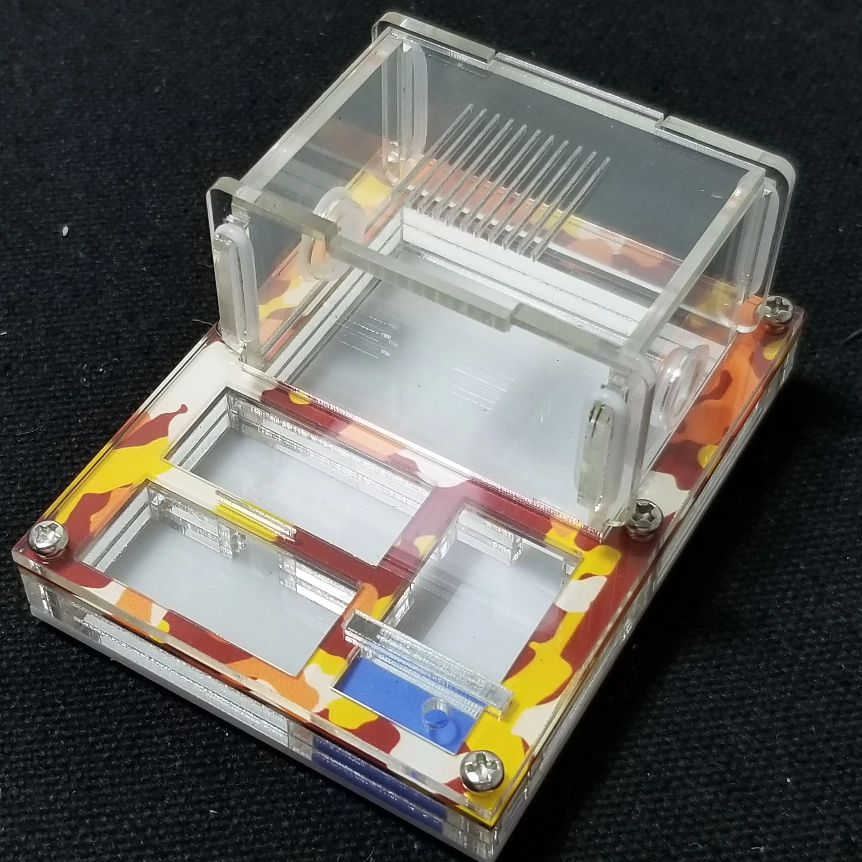 MINI con área de alimentación casa de hormigas para reina hormiga ponedora huevos antill con zona hidratante DIY acrílico plano hormiga granja nido de hormiga