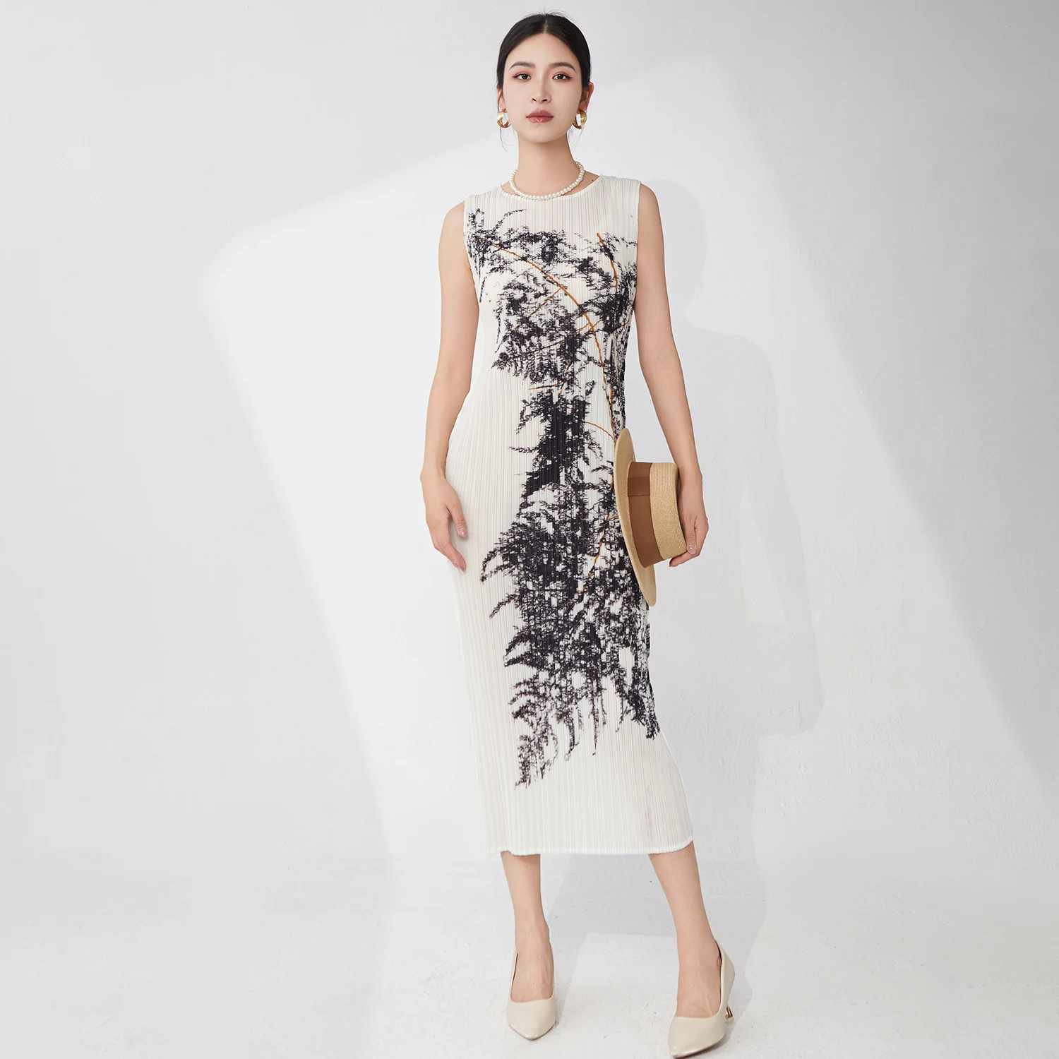 

Latest Design Women Fashion Dress Stretch Print Casual Dress Summer Polyester Fabric Dress