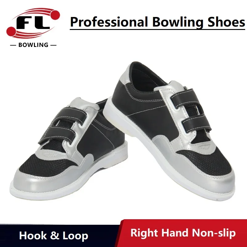 Men Indoor Professional Bowling Shoes Men and Women Right Hand Non-slip Wear-resistant Sneakers PU Leather Sports Bowling Shoes