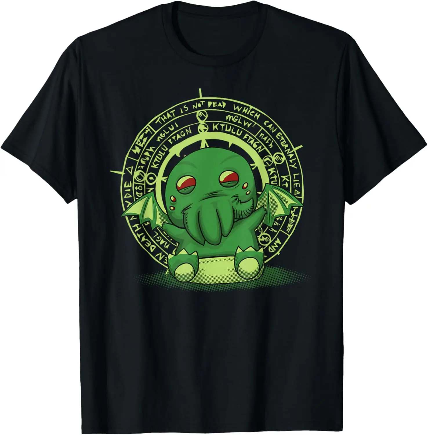 Little Cute Necronomicon Baby Cthulhu T-Shirt 100% Cotton Trendy Y2K Short-Sleeve Tee – Soft, Quick-Drying, & Moisture-Wicking;