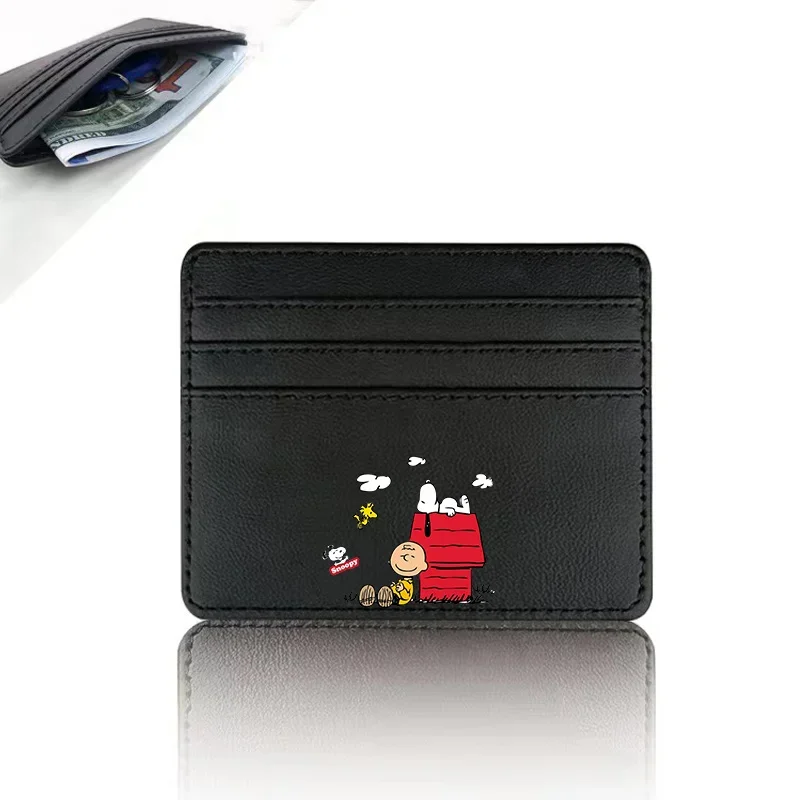 Snoopys Coin Purse Change Bag Credit Card Holder Anime Drivers License Storage Bags Wallet Men PU ID Cards Cover Case Bags Gift