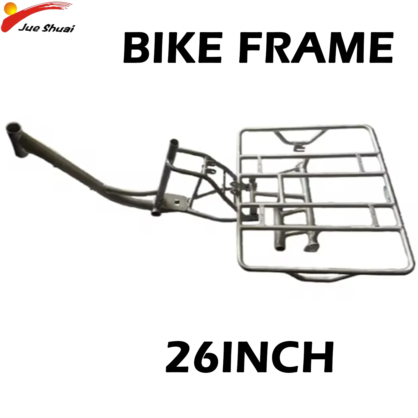 26 Inch 3 Wheels Electric Bicycle Frameset Rear Holding Tricycle Frame Brake Aluminium Alloy Unpainted Three-wheeler Frame