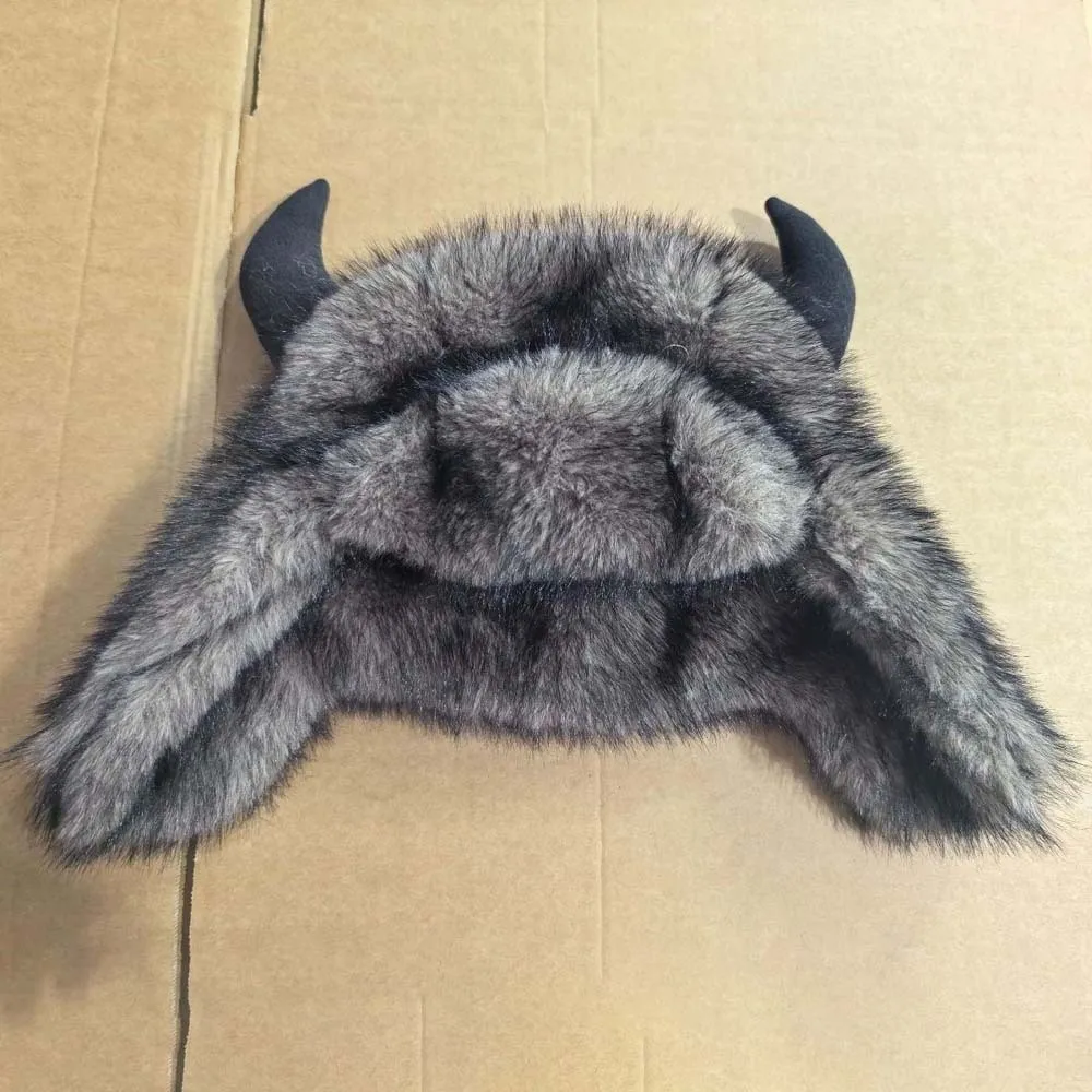 Mink Texture Faux Fur Hat Windproof Fabric Thickened Lining Winter Trapper Caps Unisex Style Soft Touch Ear Flap Headwear