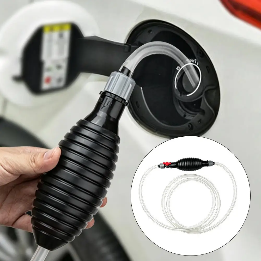 Hochleistungs-Handpumpe mit 1,5/2M Siphonschlauch Tragbare Manuelle Kraftstoffpumpe für Benzin/Öl/Wasser/Kraftstofftransfer Siphonpumpe