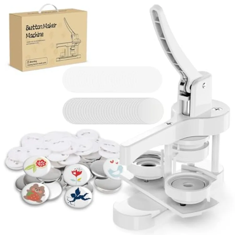 

Button Maker Machine 58mm, Easy DIY Pin Maker Machine, No Setup Button Maker for Crafts, Parties, School Projects and Beginners