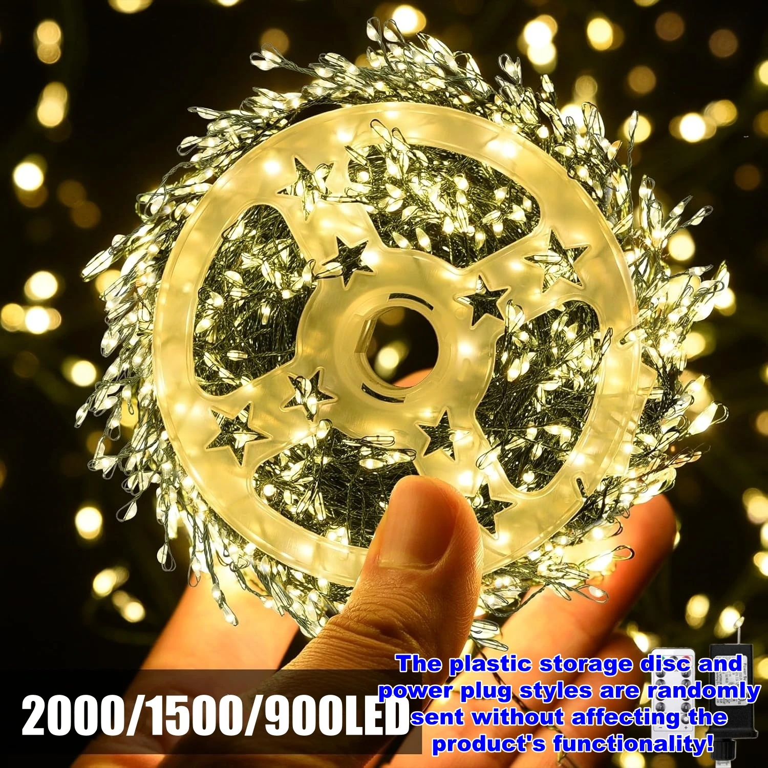 Outdoor Remote Control Copper Wire Lights Christmas Tree Light String Starry Sky Flower Wreath Decorative Lights