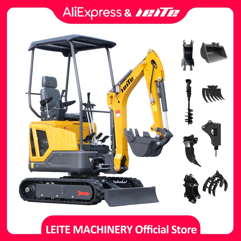 Customizable Cheapest Excavators Machine Manufacturer Small Digger Micro digger 1.6 Ton Mini Excavator For Sale