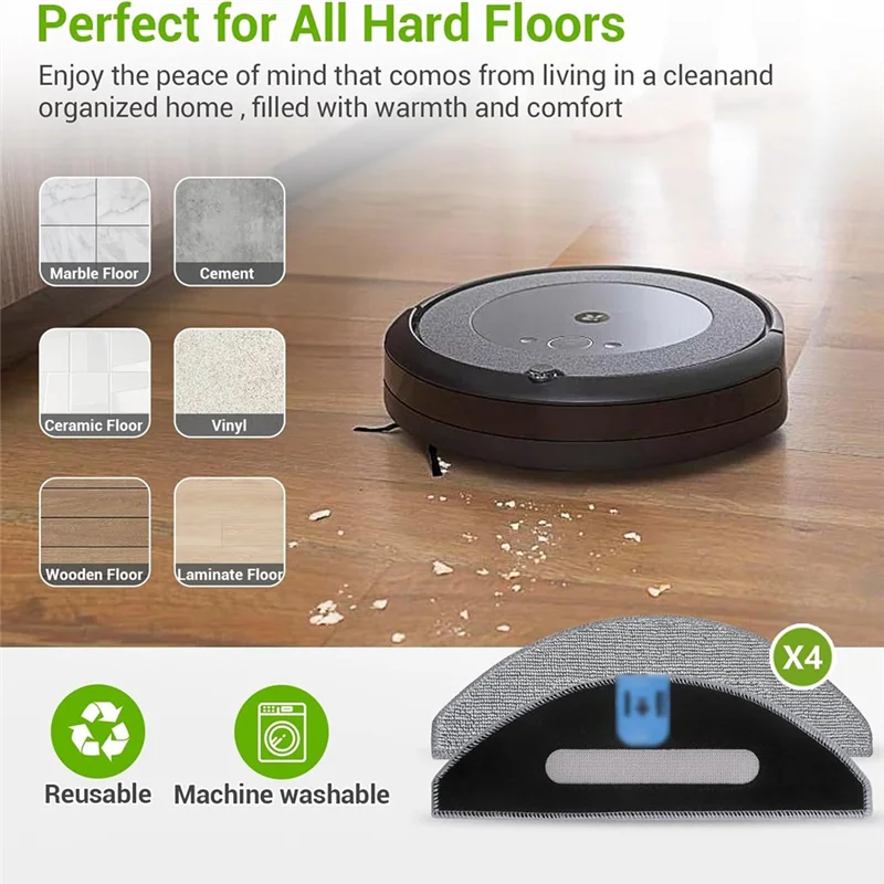 A76G-For Irobot Roomba Combo I5, I5+, J5, J5+, I3+ مجموعة ملحقات المكنسة الكهربائية فرشاة جانبية رئيسية مرشحات Hepa وسادات الممسحة