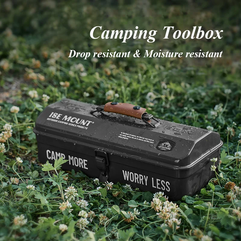 Outdoor Camping Toolbox Storage Box Waterproof with Stickers Miscellaneous  Portable Handheld Metal