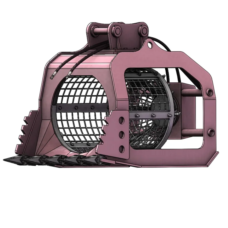 

Для морских перевозок: Оригинальный, новый, безэкранный мини-экскаватор с вращающимся ковшом для просеивания (роторный ковш)