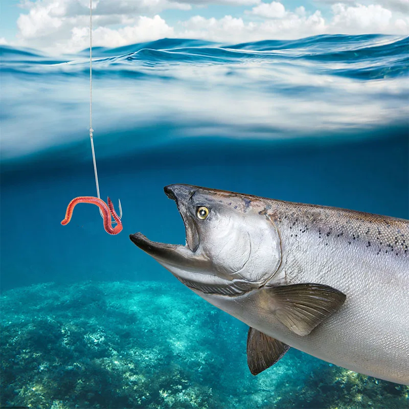 High Carbon Steel Hooks Aberdeen Extended Straight Shank Fine Wire Barbed Tube Hooks Long Shank Sea Fishing Hooks Worm Hooks