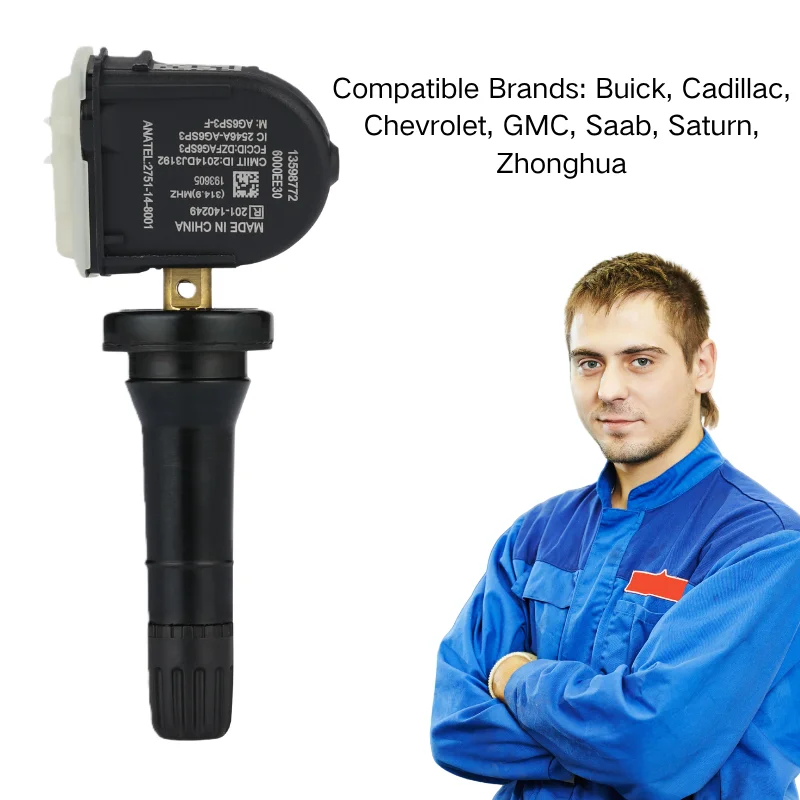 

OE 13528566 13540601 13581558 13589597 TPMS Sensor Save Fuel Extend Tire Life Pre-Programmed for Buick Cadillac Chevy GMC Saturn
