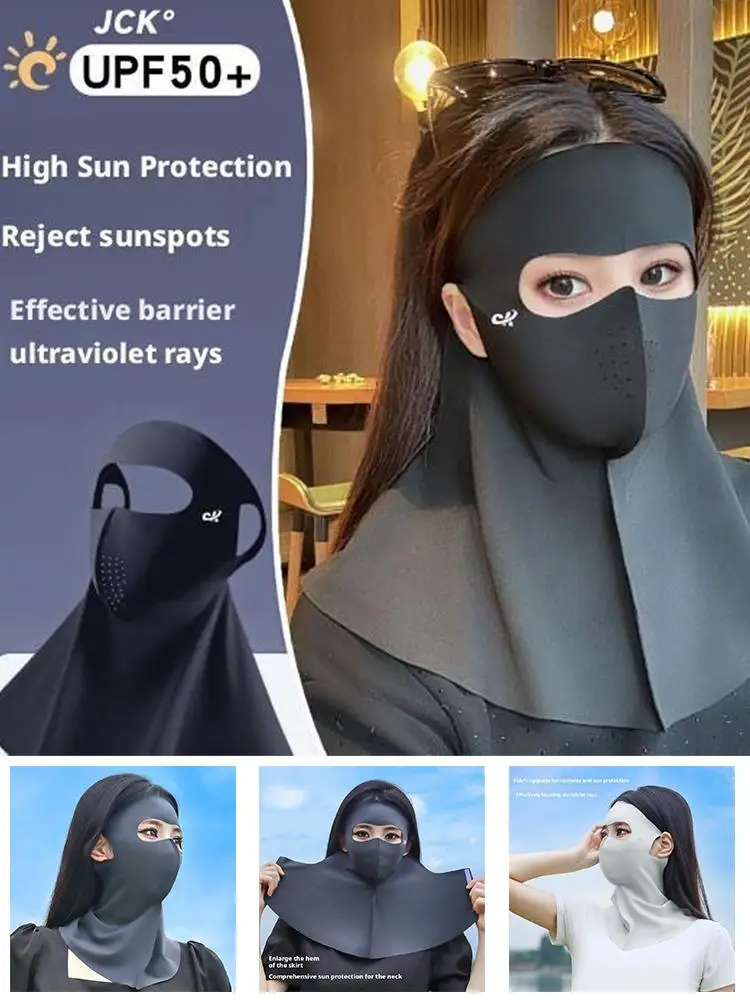 AliExpress NONE Fashion Ice Silk Sun Protection Mask UPF50+ Full Face Anti-UV Neck Scarf Dustproof Sunshade Mask For Cycling Fishing Hiking