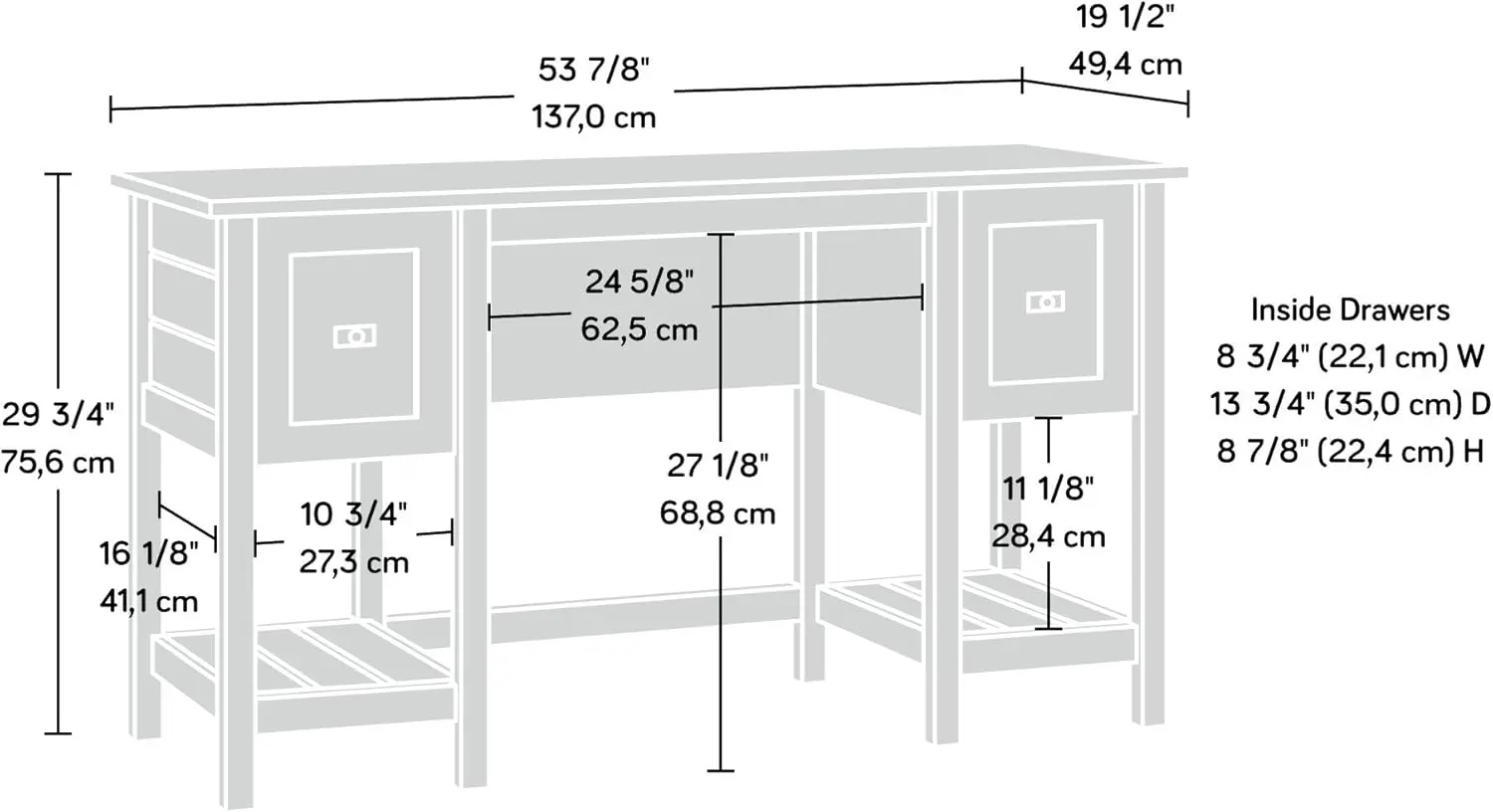 Cottage Road Desk, Soft White finish