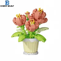 Mini Flower with Pot Micro Building Blocks Toys - Intricate Floral Details, Multiple Styles Available for Home and Office Décor