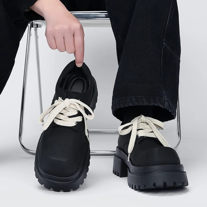 

Мужские кроссовки и повседневная обувь из натуральной кожи (первый слой), на шнуровке, с резиновой подошвой AM1111