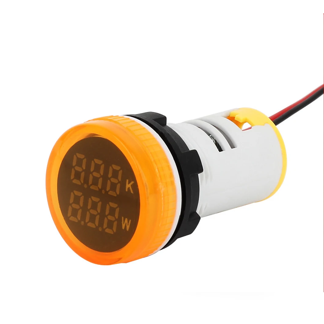 ABILKEEN  Dia30mm Round Head AC220V/AC380V Digital Display Power Meter LED Illuminate LED Signal Light  Power Measure Meter