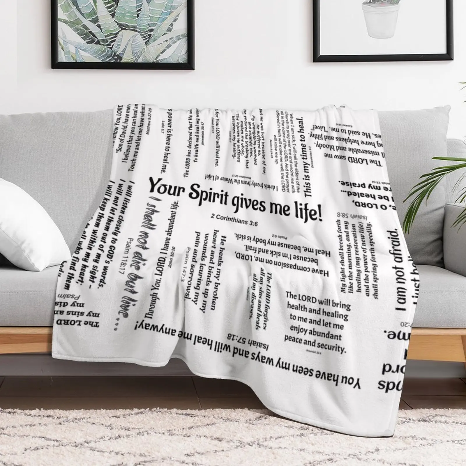 

Healing Scriptures Blanket - white Throw Blanket Travel Blankets For Bed Bed covers Blankets
