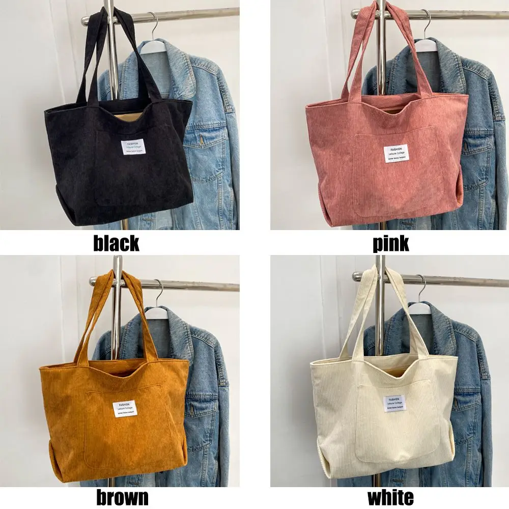 Large Capacity Bag Corduroy Totes Bag Large Capacity Shopping Bag Women\'s Shoulder Bag Handbags