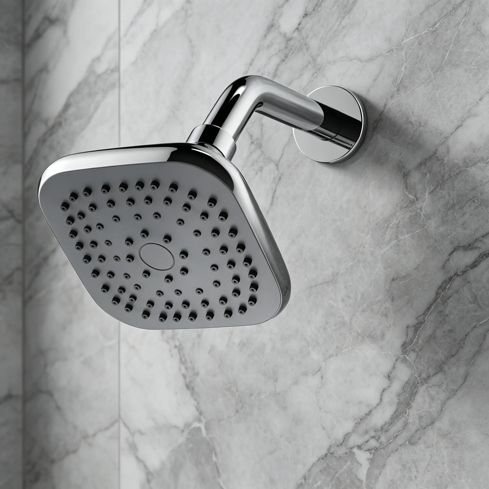 1 Pc Square Wall Mounted Showerhead, Fully Covered with Natural Rainfall Showerhead, Universal G1/2 Connection Port