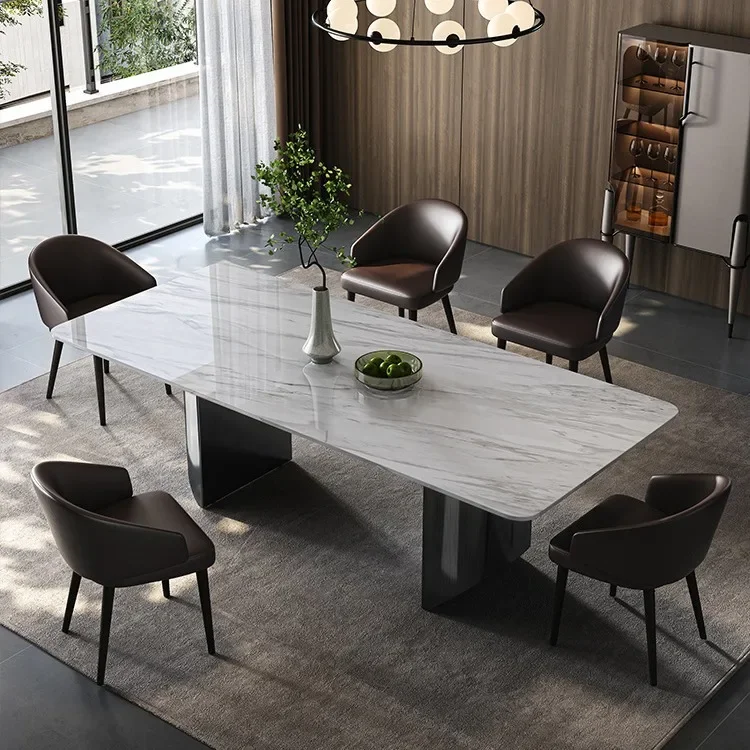 Coastal Faux Marble Oak Kitchen Table Convertible Reinforced Frame with Storage Easy Assembly High Weight Capacity