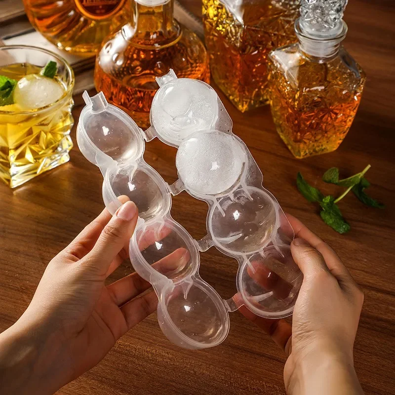 1PC 4 Perforated Ice Box Whiskey Large Spherical Ice Cube Making Mold Maker Bar Party Kitchen Accessories Ice Ball Maker