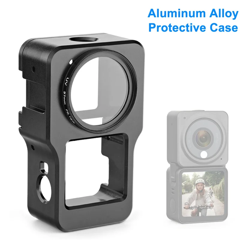 【HOT-SELL】For DJI Action 2 For DJI Osmo Action 2 Accessories Aluminum Alloy Protective Case Metal Frame Cage+ UV Lens Filter