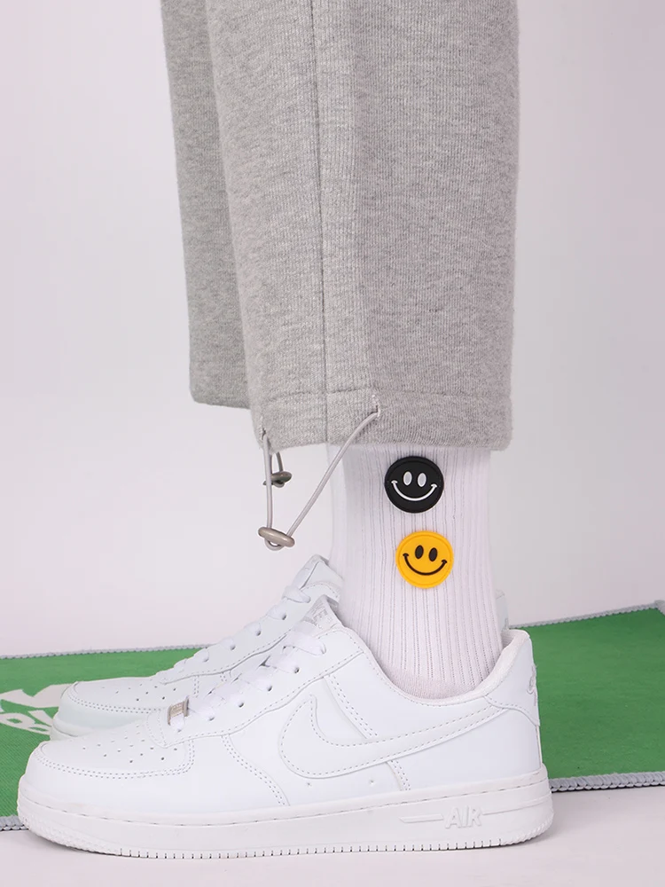 Korean Cartoon Smile face label long socks men and women INS tide day street personality lovely college sock