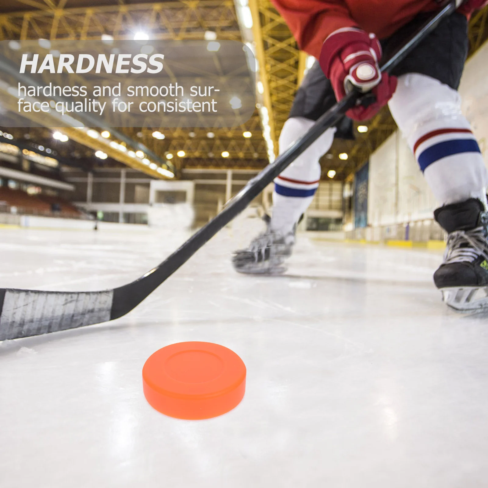 3 szt. Profesjonalne krążki do treningu na lodzie z gładką powierzchnią, pomarańczowe akcesoria do roller hockeyu na zawody dla mężczyzn, kobiet, drużyn i klubów, do użytku na suchym powierzchni.