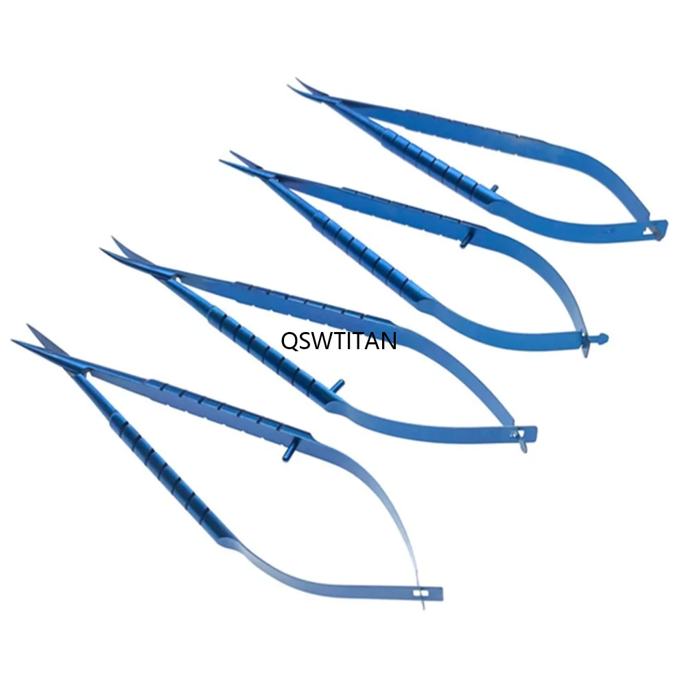 Titanium Micro scissors 12cm Round handle with slot Micro Needle Holder Ophthalmic Surgery scissors