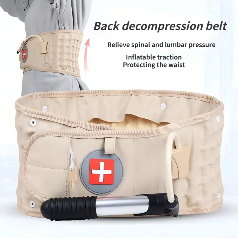 Decompression Back Belt Waist Massager for Back Pain Relief Spinal Lumbar Inflatable Traction Device Air Waist Support Brace