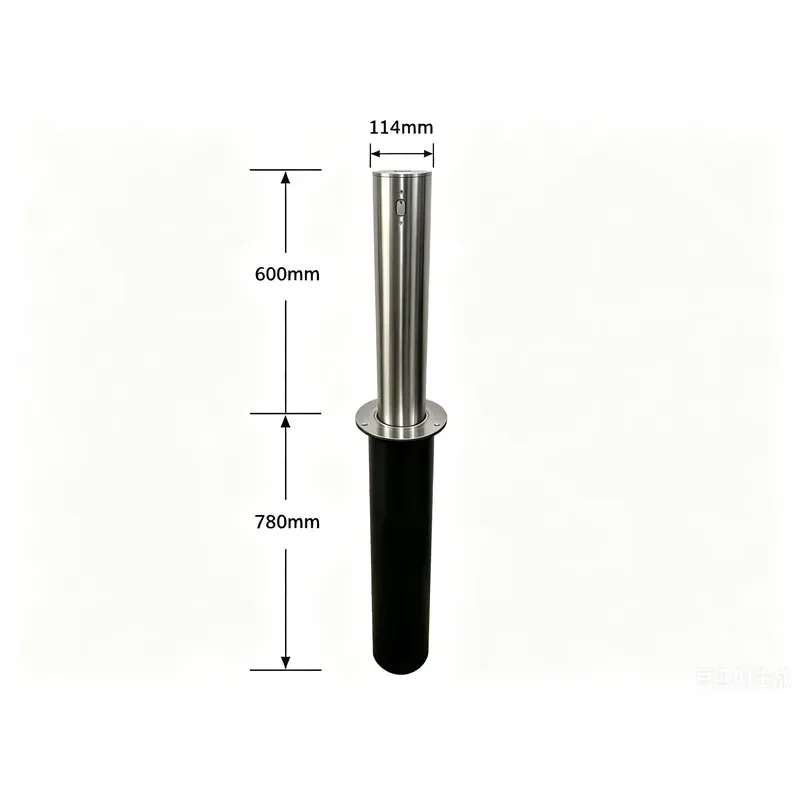 Outdoor 316 Stainless Steel Parking Lift Column Safety Manual Lifting Retractable Security Bollard Hand-operated IP68