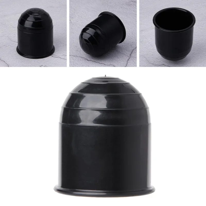 50mm Black Car Tow Hook Ball Cover Cap ABS Protective Ball Cover Tow Hook Cap Hitch Caravan Car Trailer Connector Accessories