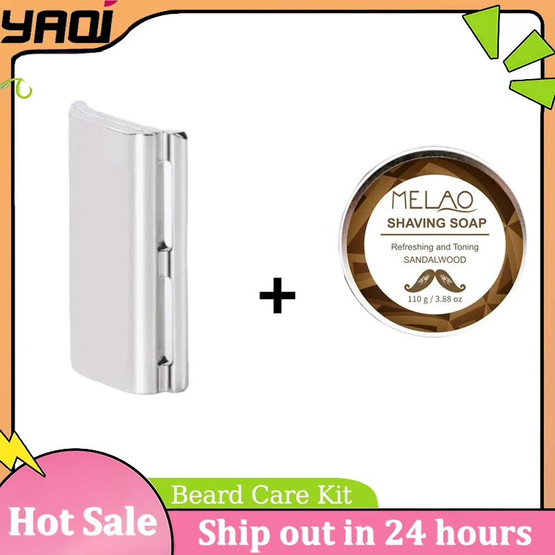 

YAQI Ghost 90SB 316 Stainless Steel Polished Safety Razor Head with 0.90mm Blade Gap & Sandalwood Soap Set Care Grooming Tool