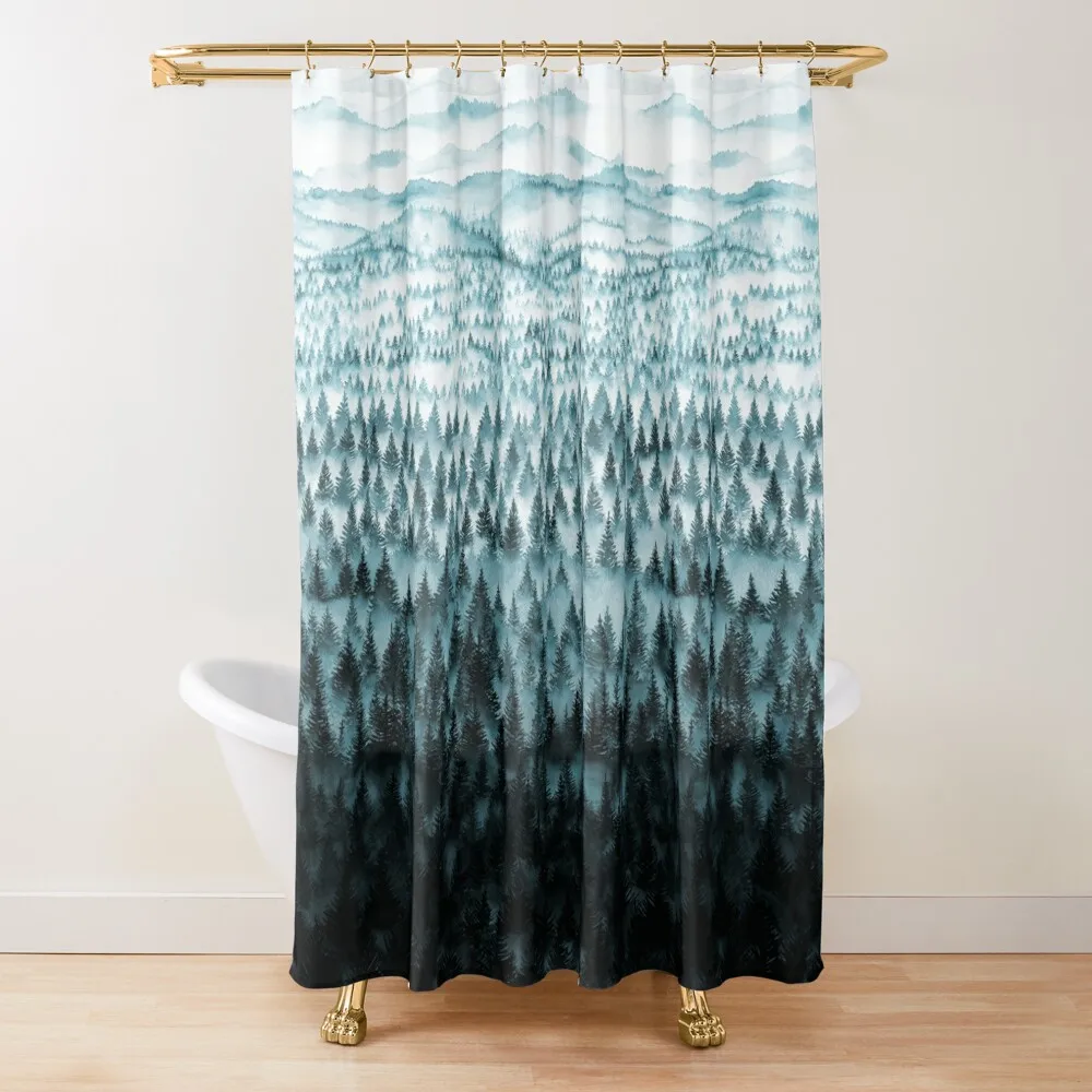 

FOREST - a large format watercolor - forest and mountains Shower Curtain Elegant Bathroom Funny Shower Curtain