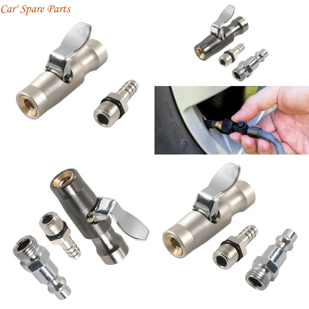 y4ua قفل الهواء تشاك 1/4 بوصة fnpt تدفق مغلق لتضخم الإطارات الآمن لا تسرب #1