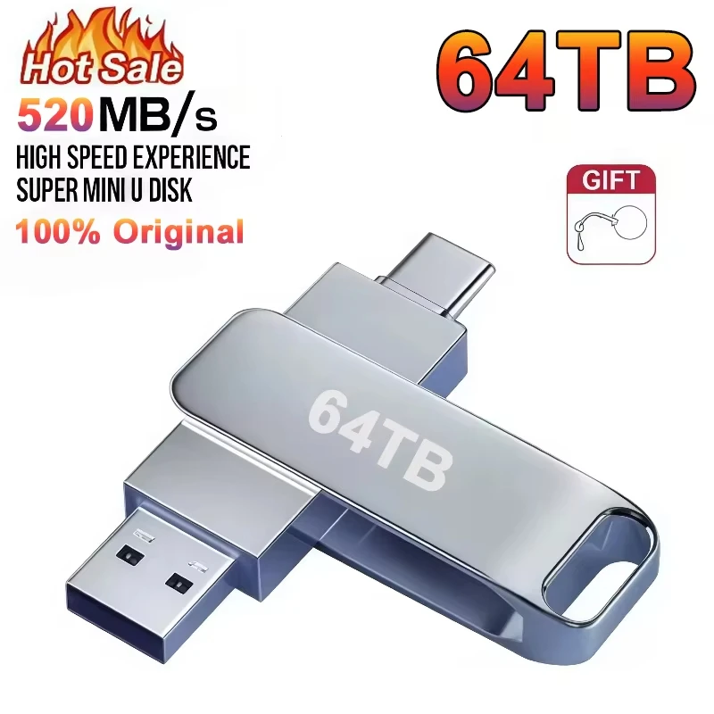 NUEVA Memoria USB 3.2 de 16 TB, Unidad Flash de Alta Velocidad, Pendrive Metálico, Tarjeta de Memoria, Disco Flash, Memoria USB Resistente al Agua 2026