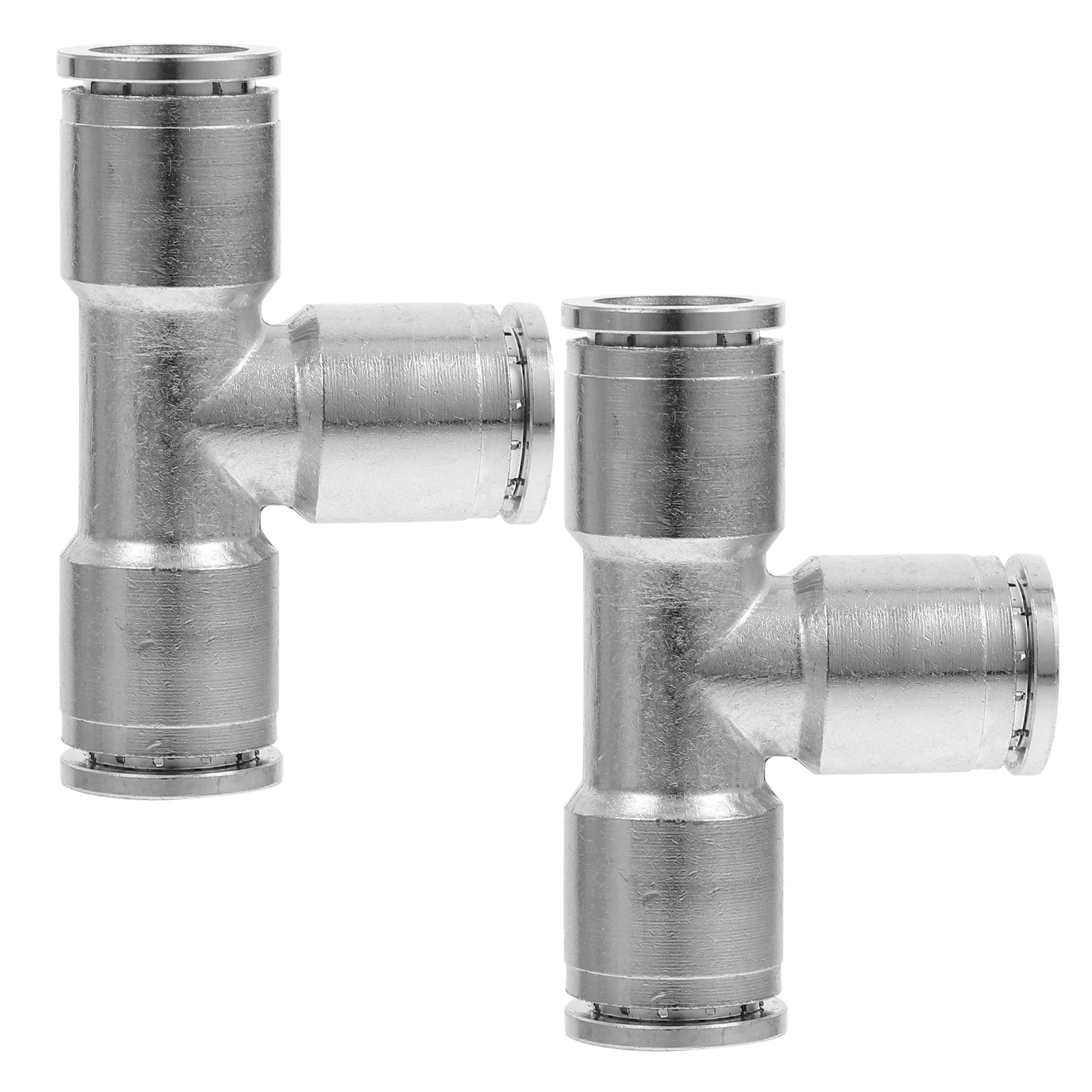 

2 Pcs Copper Air Hose Quick Connect Fittings Tee Shape Push Joint Seat Tube Pneumatic Systems Accessories