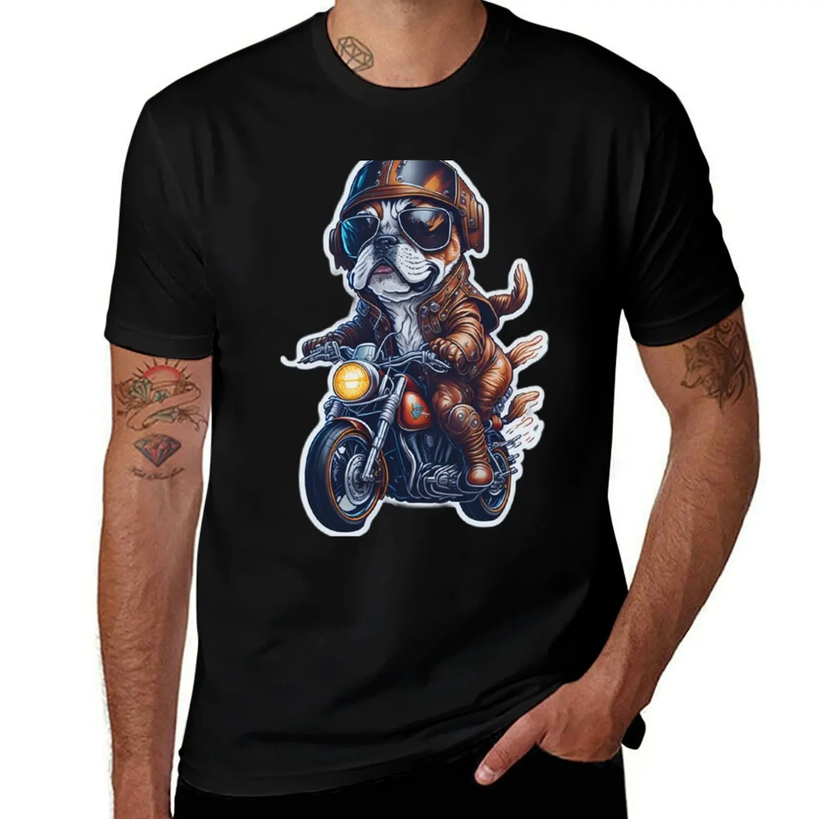 An Adorable Cute Boxer Dog in Sunglasses T-Shirt t shirt man luxury T-Shirt