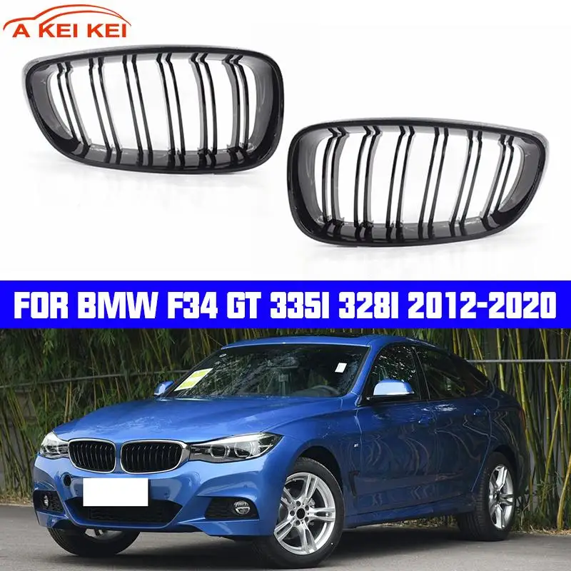 Left & Right Front Kidney Grille For BMW F34 3 Series 2012-2020 GT Gran Turismo Double Slat Replacement Grille
