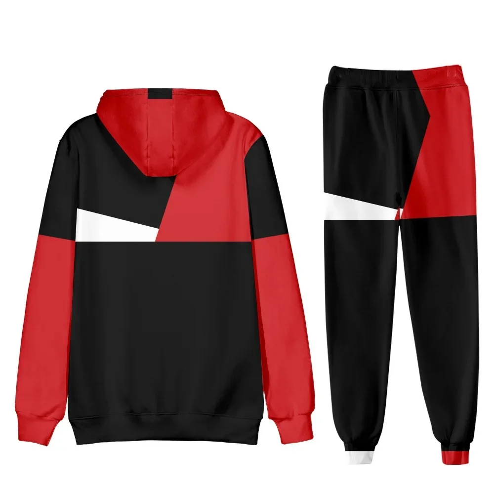 Piano Keys Print Elegant Suit Red and White Geometry Women's Tracksuit Sport Lounge Hoodie Oversized Jogger Sweatpants Sweatsuit