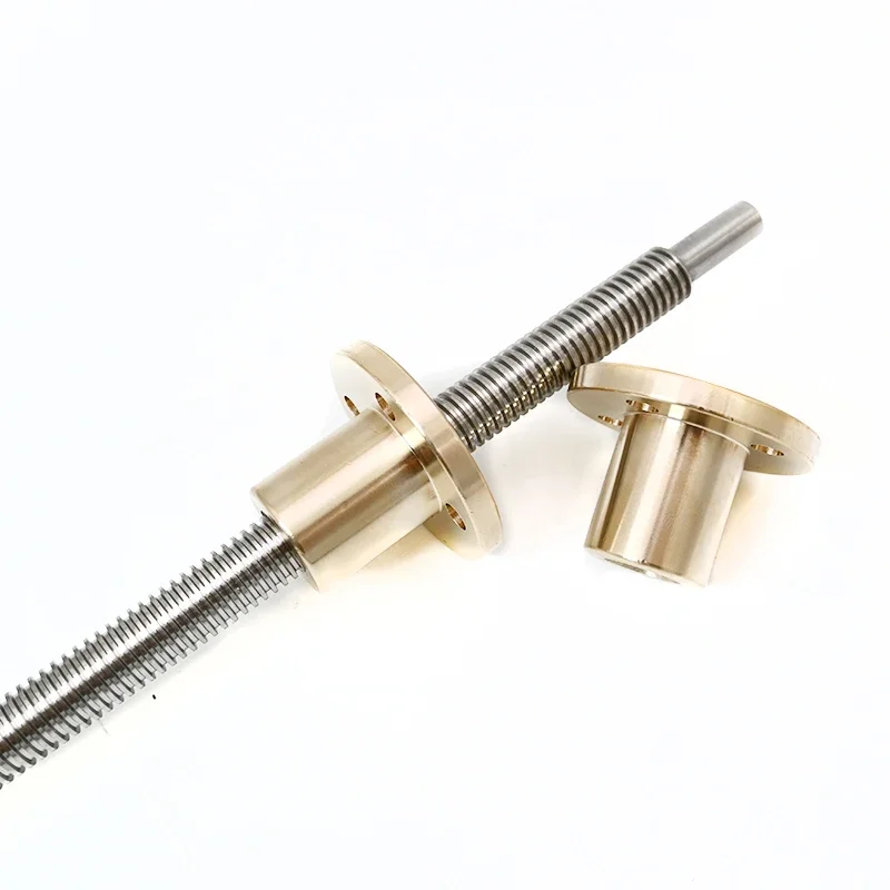 Tr16 T16 Power Leadscrew 4mm Pitch TR16 x 4 Trapezoidal lead screws Right Left hand 1000mm with Flange brass nut