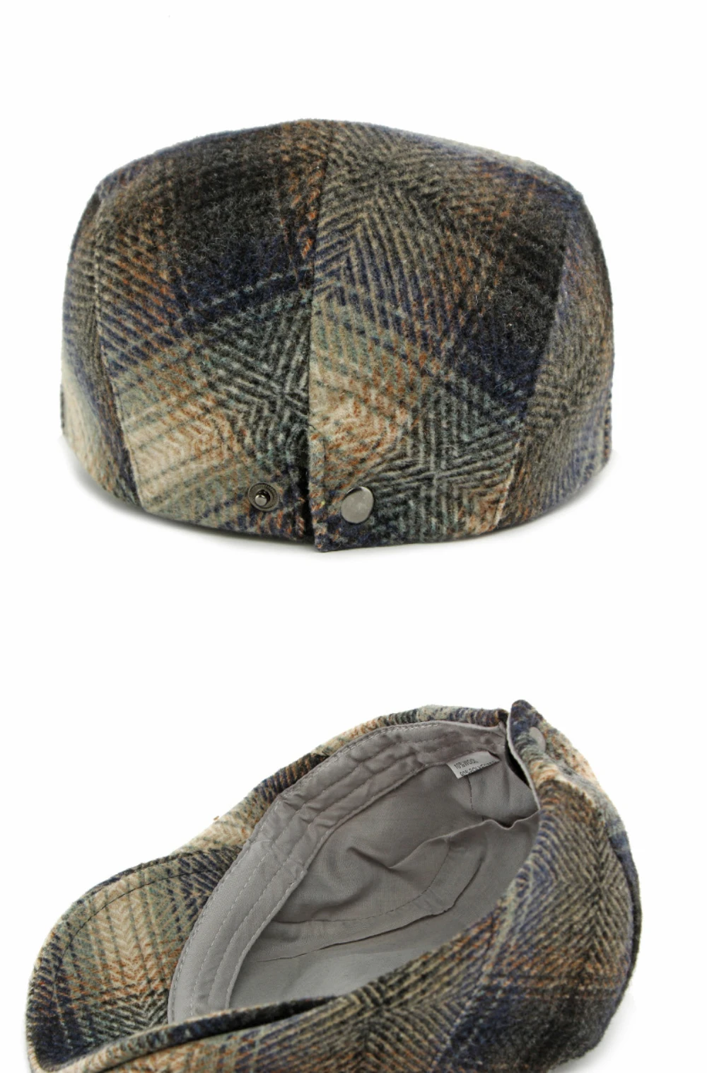 HT4883 Herren Berets Frauen Herbst Winter Plaid Wolle Baskenmütze Hut Künstler Maler Achteckige Flache Kappe Männlich Weiblich Einstellbare Baskenmütze Kappen – Detail 13