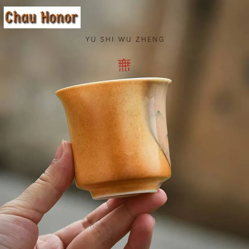 120ml Creative Soda Glaze Coarse Ceramic Teacup nine Colored Deer Large Master Cup Beautiful Sample Tea Cup Kung Fu Teaware