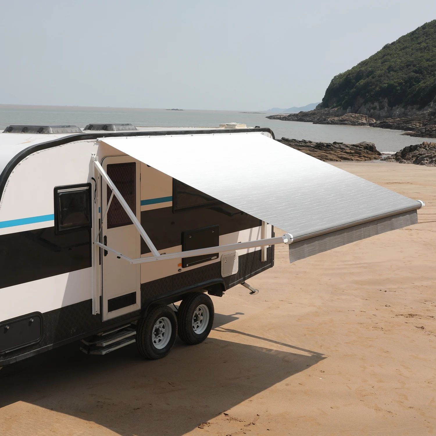 2.5M 3M RV Awning Sun Shade Screen RV Caravan Awning Portable Sunshade Motorhome Electric RV Awning for Camper Trailer,Custom