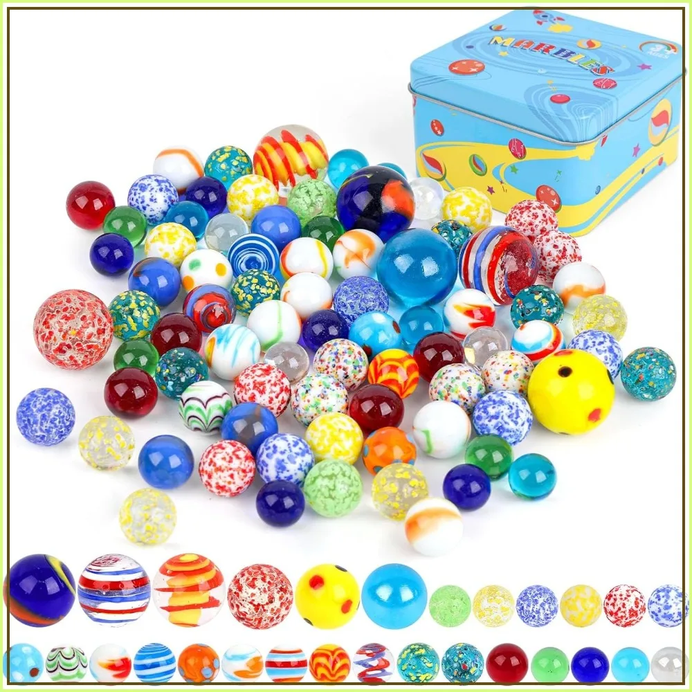 Assorted Glass Marbles, Planet Pattern Mix, Decorative Centerpieces