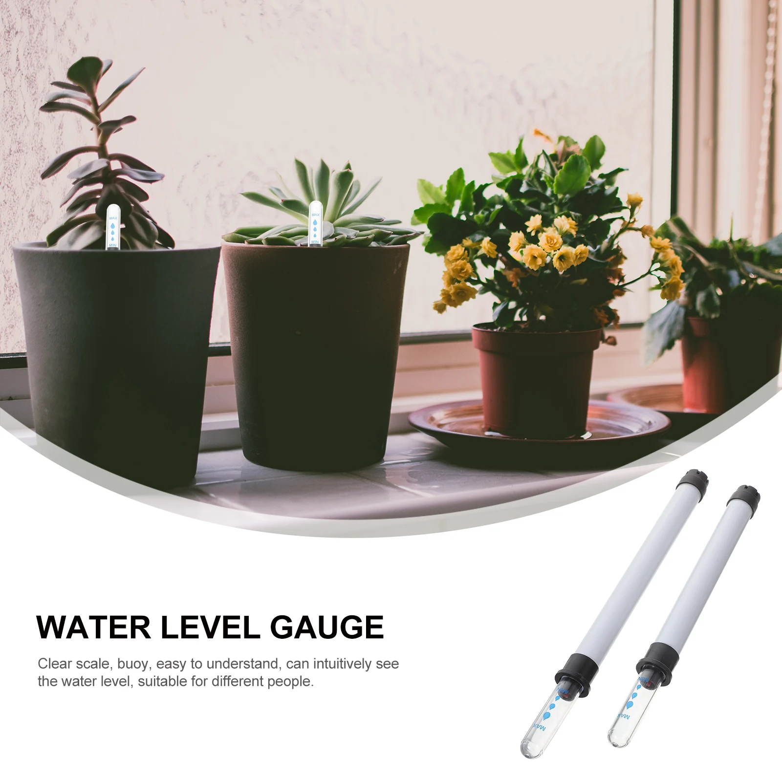 

4pcs Level Indicator Gauge Shortage Reminder For Flower Pot Plant Moisture Meter Outdoor Durable Clear Scale Buoy Display Easy
