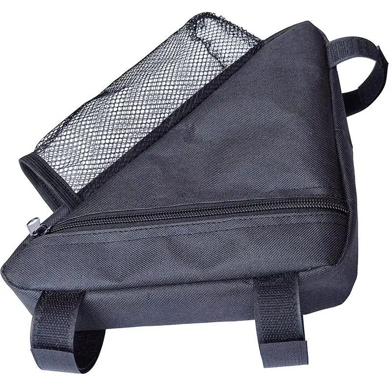 Wander-, Camping- und Outdoor-Zubehör: Dreieckige Gepäckträgertasche mit Wasserbecherhalter und Reißverschluss – Detail 6